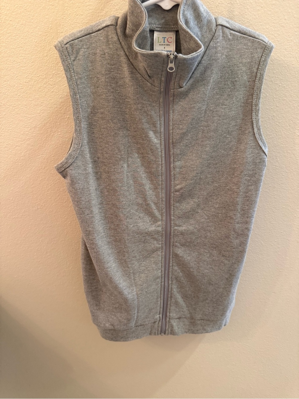 LTC Grey Sleeveless Zip-Up Vest with Pockets